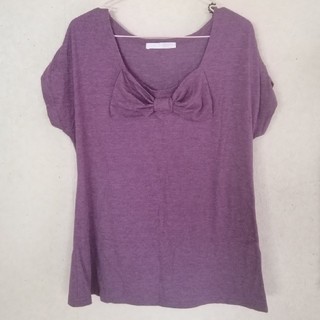 カットソー　トップス　紫(Tシャツ(半袖/袖なし))