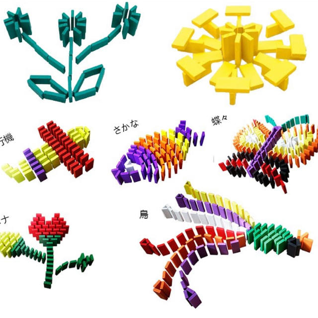 ☆ドミノ倒し☆知育玩具☆キッズ遊び☆積み木☆12カラー キッズ/ベビー/マタニティのおもちゃ(知育玩具)の商品写真