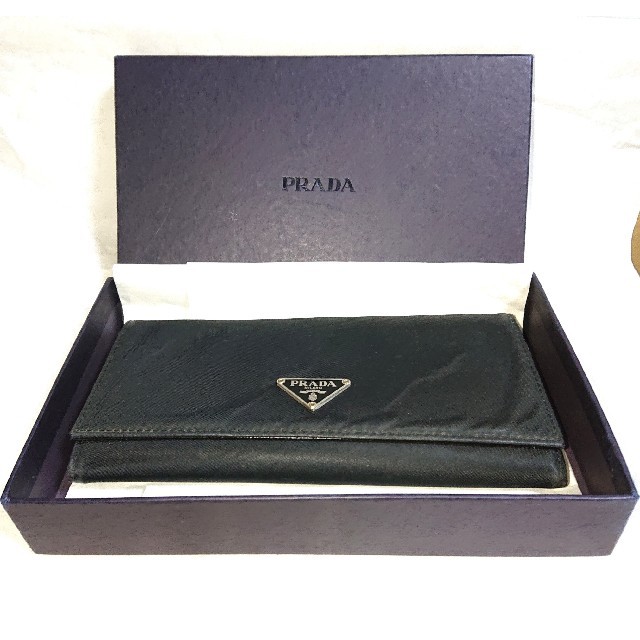 PRADA(プラダ)のPRADA プラダ 二つ折り 長財布 ブラック 箱付き レディースのファッション小物(財布)の商品写真