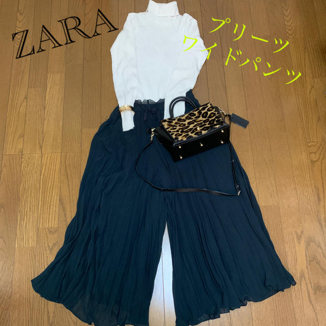 ZARA(ザラ)のZARA★プリーツワイドパンツXS レディースのパンツ(カジュアルパンツ)の商品写真