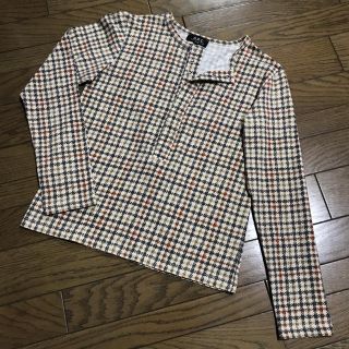 アーペーセー(A.P.C)のアーペーセーA.P.C. かすれチェック柄 ストレッチカットソー(カットソー(長袖/七分))