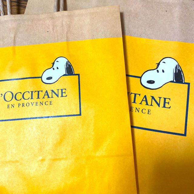 L'OCCITANE(ロクシタン)のショップ袋　ロクシタン　スヌーピー SNOOPY 限定 2点 レディースのバッグ(ショップ袋)の商品写真