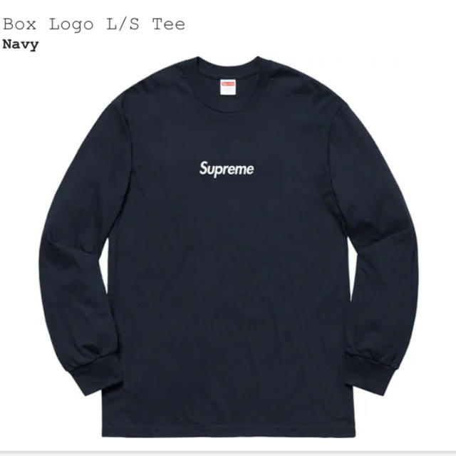 supreme Box logo L/S tee ネイビー XL-