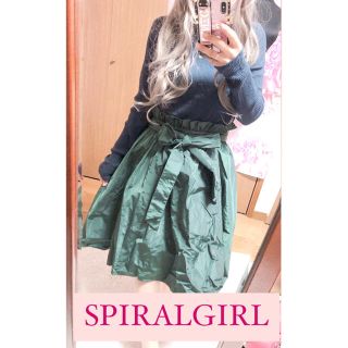 スパイラルガール(SPIRAL GIRL)の2600.SPIRALGIRL サテンスカートドッキング 膝丈ワンピ(ひざ丈ワンピース)