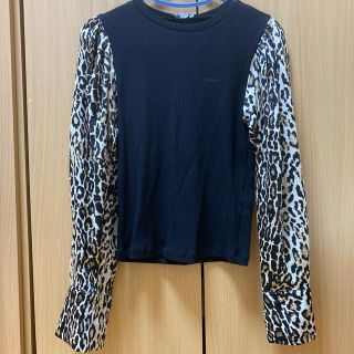 ザラ(ZARA)のZARA コントラストトップス レオパード(カットソー(長袖/七分))