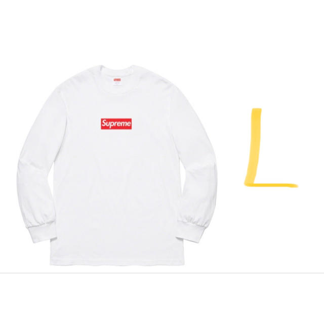 メンズsupreme BOX LOGO L/S Tee white Lシュプリーム白