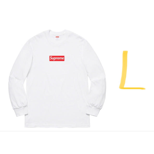 supreme BOX LOGO L/S Tee white Lシュプリーム白 - Tシャツ