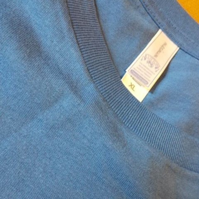 新品！MAXIMUMブルー無地ユーロ長袖Tシャツ(メンズXLサイズ) メンズのトップス(Tシャツ/カットソー(七分/長袖))の商品写真