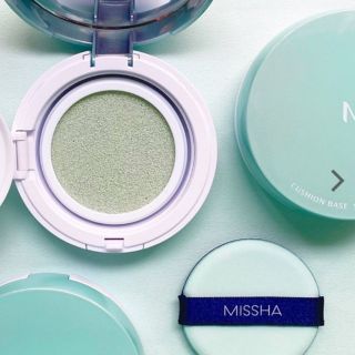 ミシャ(MISSHA)の週末sale＞MISSHA　ミシャ　クッションベースCICAケア　ミントグリーン(化粧下地)