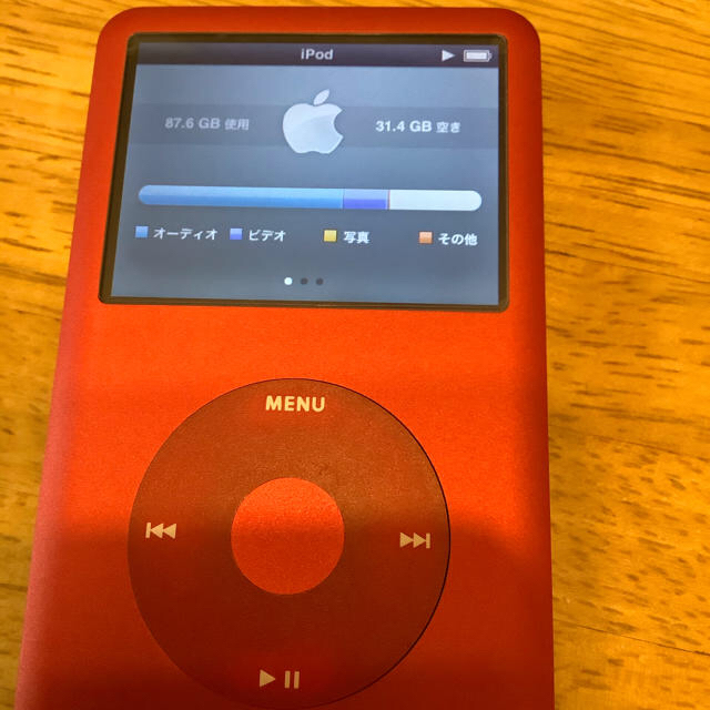 赤色 iPod classic 第6世代 128GB SSD換装ポータブルプレーヤー