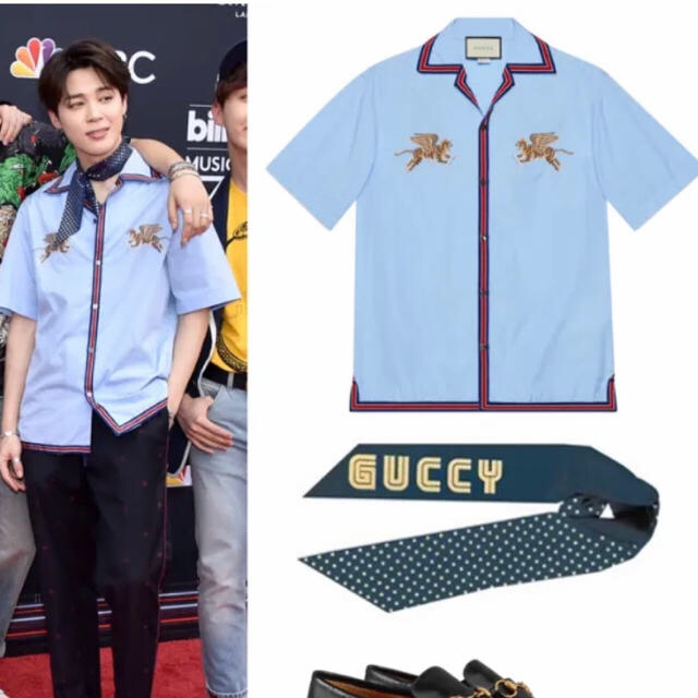 GUCCI グッチ BTS ジミン タイガーフィルクーペ ボウリングシャツ-