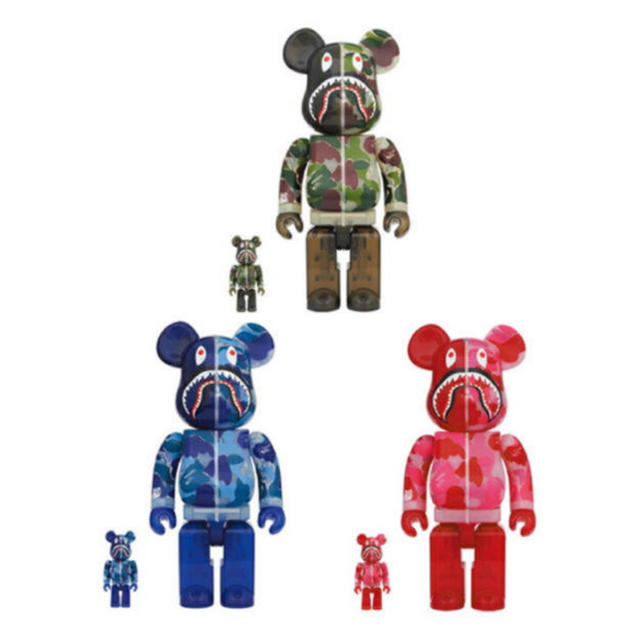 魅力の MEDICOM TOY 400% 100% BE@RBRICK SHARK CAMO ABC BAPE