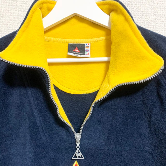 le coq sportif(ルコックスポルティフ)の90s ルコックスポルティフ フリース メンズM 紺 ハーフジップ 古着 ロゴ メンズのトップス(その他)の商品写真