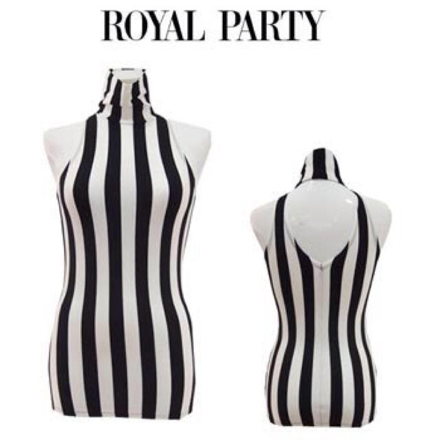 ROYAL PARTY(ロイヤルパーティー)のロイヤルパーティ ストライプハイネック レディースのトップス(カットソー(長袖/七分))の商品写真