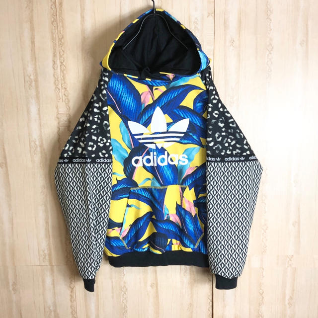 adidas - adidas アディダス パーカー デカロゴ 大きめ マルチカラー