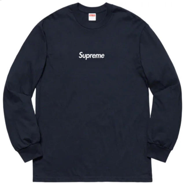 Tシャツ/カットソー(七分/長袖)Supreme Box Logo L/S Tee navy L