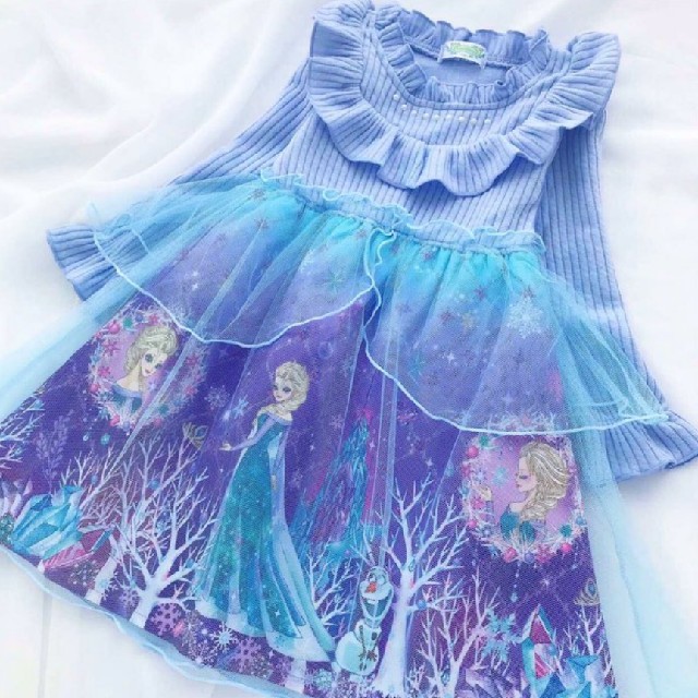 Disney(ディズニー)の♡新品120♡ しまむら エコネコ ディズニープリンセス エルサ ワンピース キッズ/ベビー/マタニティのキッズ服女の子用(90cm~)(ワンピース)の商品写真