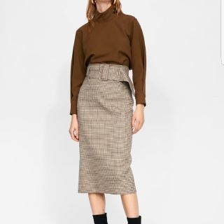 ザラ(ZARA)の【雑誌掲載】千鳥格子柄スカート(ひざ丈スカート)