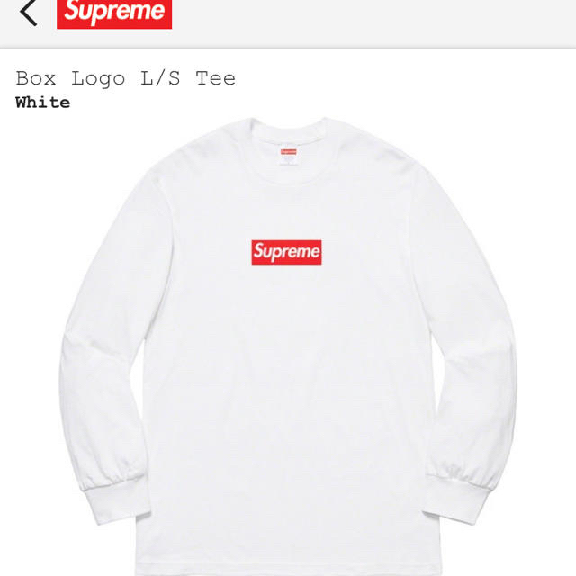 トップスsupreme Box Logo L/S Tee 白　Lサイズ