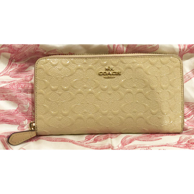 COACH - コーチ 長財布 シグネチャー ベージュ F54805 ラウンド ...