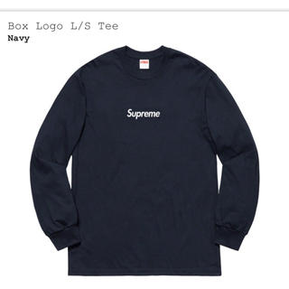 シュプリーム(Supreme)のSupreme Box Logo L/S Tee Navy Mサイズ(Tシャツ/カットソー(七分/長袖))