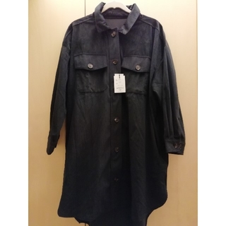 グレイル(GRL)の新品未使用❗グレイル　ロングシャツジャケット　黒　FREEサイズ(その他)