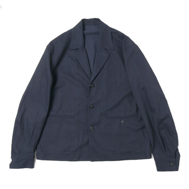 URU 19aw COTTON RAYON JACKET navy タグ付き