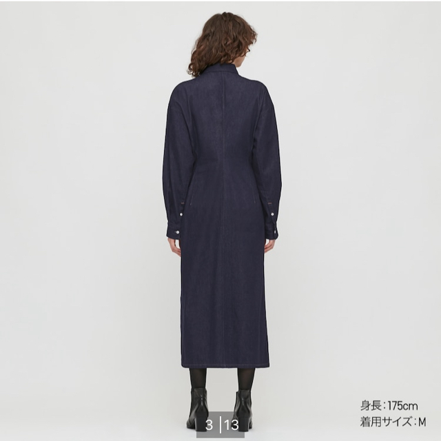 UNIQLO(ユニクロ)のUNIQLO U デニムロングシャツワンピース レディースのワンピース(ロングワンピース/マキシワンピース)の商品写真