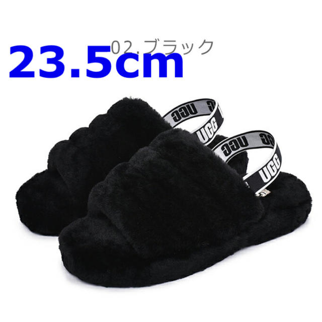 UGG サンダル フラッフイヤースライド ブラック