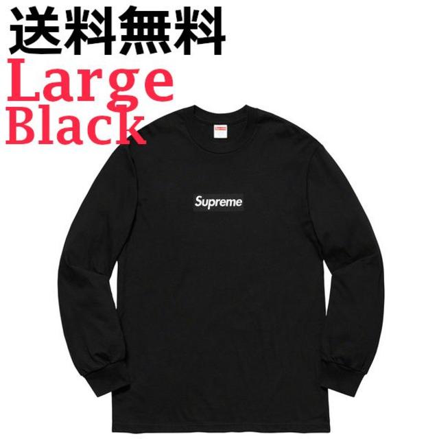 Supreme Box Logo L/S Tee Black Large - Tシャツ/カットソー(七分/長袖)
