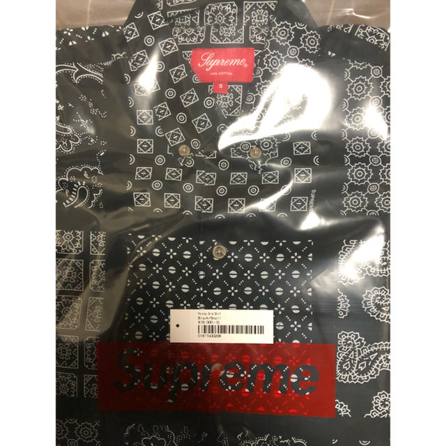 Supreme Paisley Grid Shirt black Sサイズ