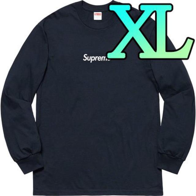 XL Navy Supreme Box Logo L/S Tee 20FWのサムネイル