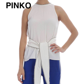 ピンコ(PINKO)のPINKO ピンコ  ノースリーブ ホワイト ブラウス(シャツ/ブラウス(半袖/袖なし))