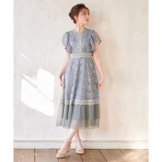 マジェスティックレゴン(MAJESTIC LEGON)の【MAJESTIC LEGON】プリーツ切替ミニフラワーレースワンピース(ロングワンピース/マキシワンピース)