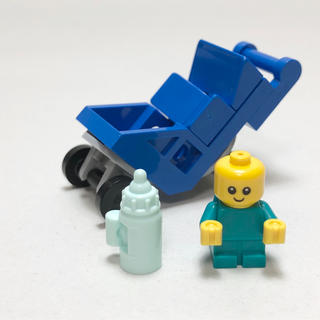 レゴ(Lego)の【新品未使用】レゴ　LEGO ミニフィグ　赤ちゃん　ベビーカー　ブルー　哺乳瓶(積み木/ブロック)