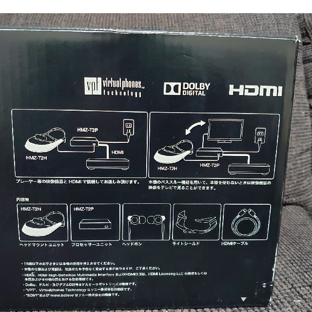 SONY(ソニー)の【値段相談可】SONY ヘッドマウントディスプレイ HMZ-T2【美品】 スマホ/家電/カメラのテレビ/映像機器(その他)の商品写真