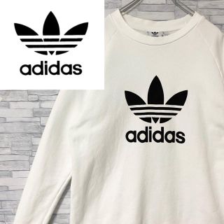 アディダス(adidas)のadidas アディダス スウェット　デカロゴ　ビッグサイズ　ホワイト　2XO(スウェット)