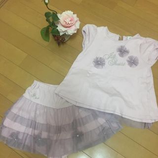 ジルスチュアートニューヨーク(JILLSTUART NEWYORK)のジルスチュアート　ニューユーク☆セットアップ☆130☆レース(Tシャツ/カットソー)