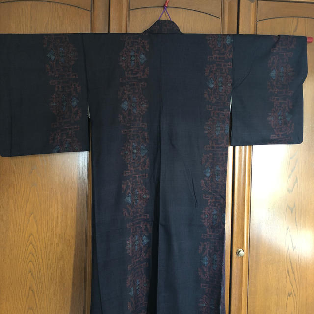 結城紬　袷着物 レディースの水着/浴衣(着物)の商品写真