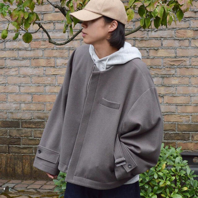 stein NO COLLAR BELTED JACKET・G.TAUPE