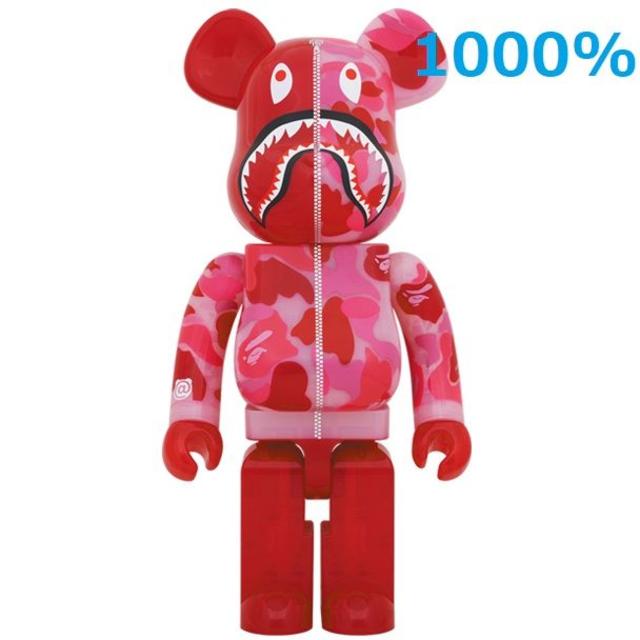 BAPE BE@RBRICK CLEAR ABC CAMO SHARK PINK