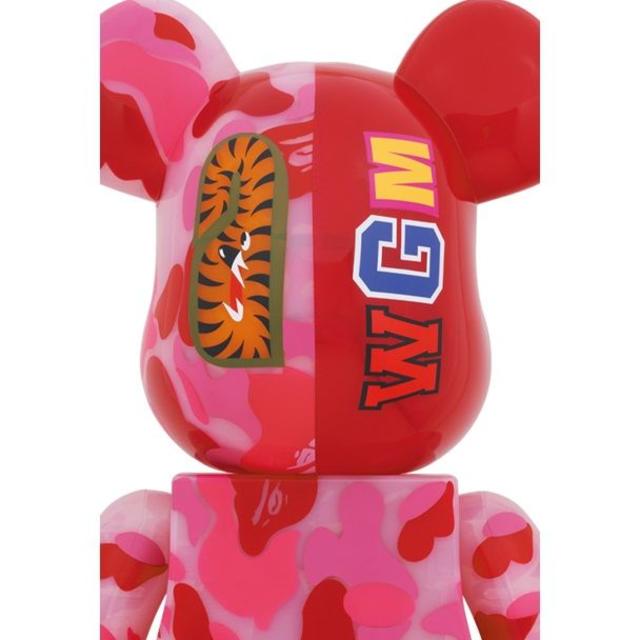 BAPE BE@RBRICK CLEAR ABC CAMO SHARK PINK