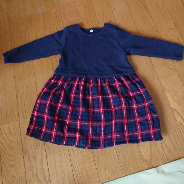 MUJI (無印良品)(ムジルシリョウヒン)の無印 ワンピース90cm キッズ/ベビー/マタニティのキッズ服女の子用(90cm~)(ワンピース)の商品写真