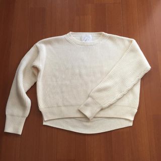 アパルトモンドゥーズィエムクラス(L'Appartement DEUXIEME CLASSE)の新品 AP STUDIO 畦 ショート ニット セーター ホワイト(ニット/セーター)