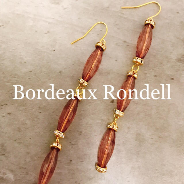 【Bordeaux Rondell】 ハンドメイドのアクセサリー(ピアス)の商品写真