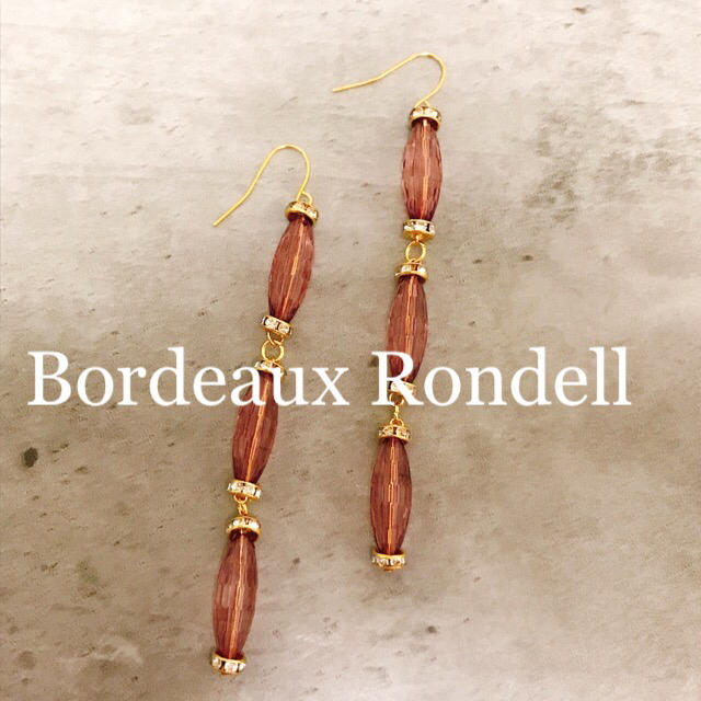 【Bordeaux Rondell】 ハンドメイドのアクセサリー(ピアス)の商品写真