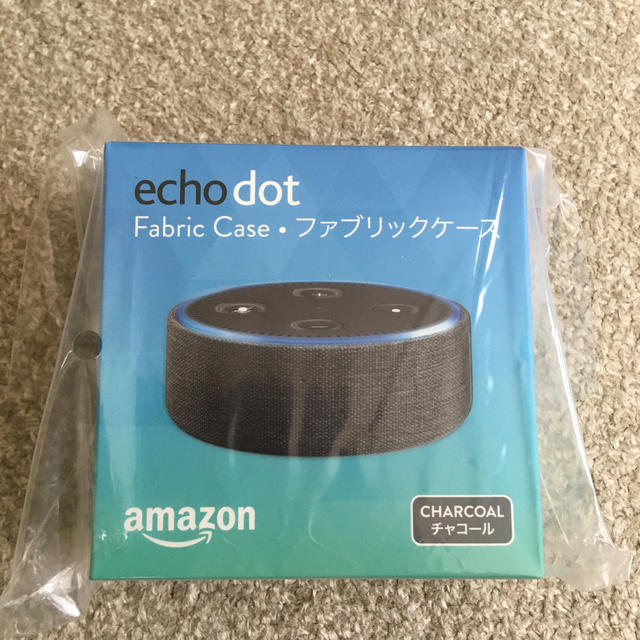 ECHO(エコー)のecho dot 第2世代 &ケース（チャコール） スマホ/家電/カメラのオーディオ機器(スピーカー)の商品写真