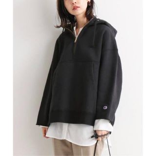 IENA / イエナ | 2019AW | × CHAMPION チャンピオン 別注 HALF ZIP フーディー 裏起毛 スウェット パーカー | FREE / M | グレー | レディース