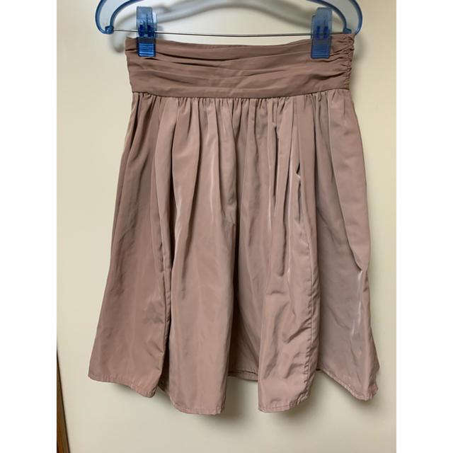GU(ジーユー)のGUベージュ　グログランギャザースカート　Lサイズ レディースのスカート(ひざ丈スカート)の商品写真