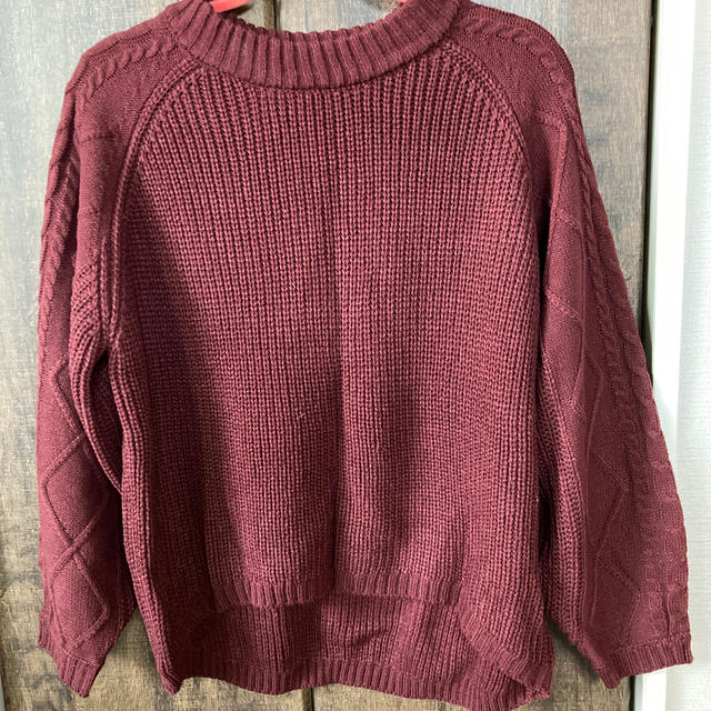 ボルド  ワインレッド  ニットセーター　重ね着 レディースのトップス(ニット/セーター)の商品写真